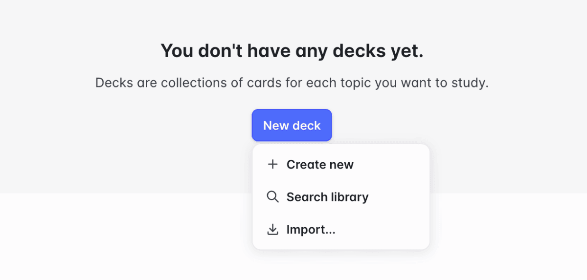 New deck dialog