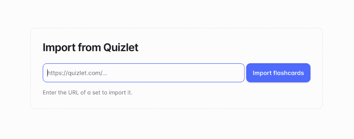 Import Quizlet deck